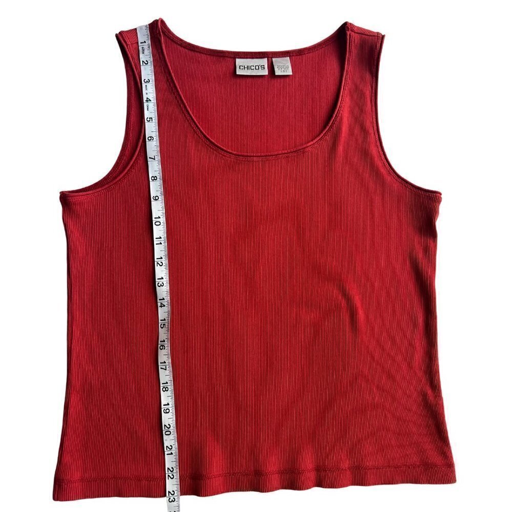 Chico's Ribbed Tank, Rust, Size 3 - Picture 5 of 5